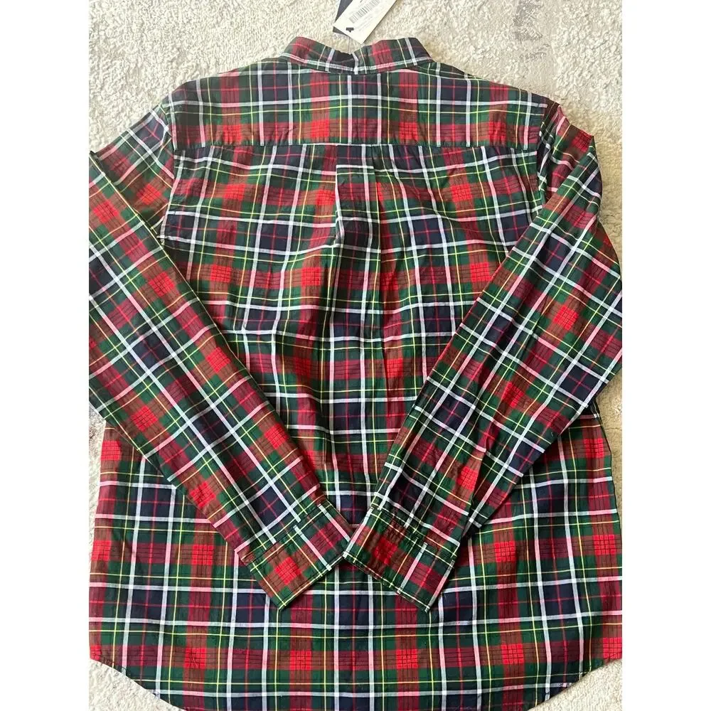 Ralph Lauren Boys' Long Sleeve Button Down Shirt XL 18-20 Red Plaid